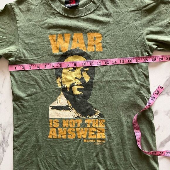 Zion Rootswear Womens War Is Not The Answer Marvin Gaye Green T-Shirt Small - Picture 6 of 8